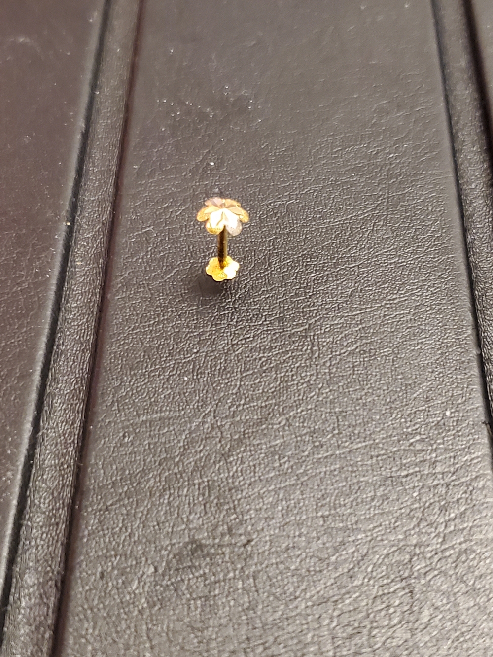 21k Gold Floral Nose Ring Pin Stud New